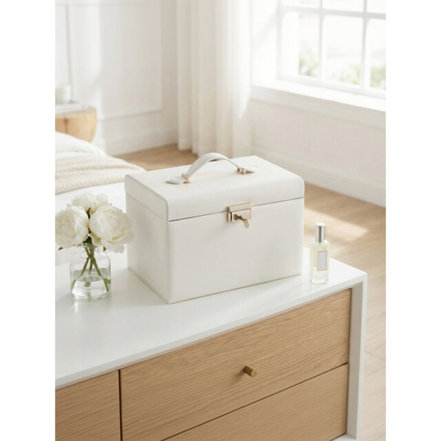 Jewellery Box 3 Layers, Jewellery Organiser With 2 Drawers, Jewellery Case With Portable Travel Case, With Handle, Lockable, Jewellery Storage, Gift F
