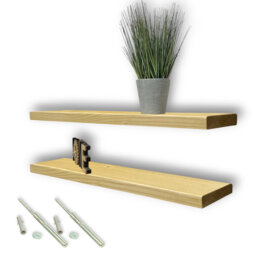 Set Of 2 Handcrafted Floating Wall Shelves With Invisible Brackets Perfect For Kitchen Decor And Storage