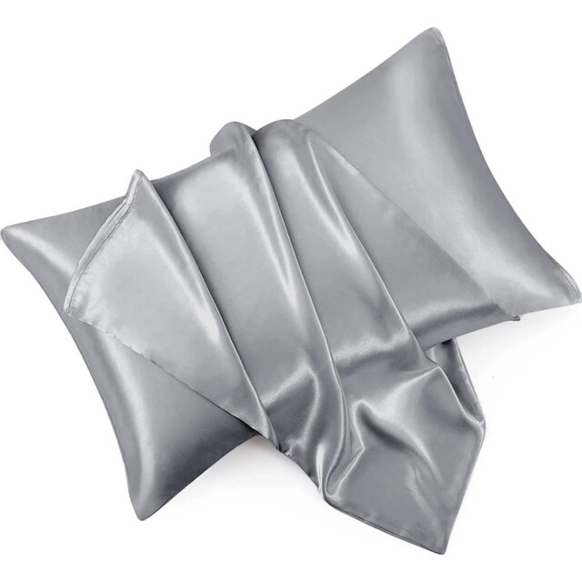 Durable Satin Silk-Feel Pillowcases Set of 2 - Wrinkle-Free, Temperature Balancing, Machine Washable