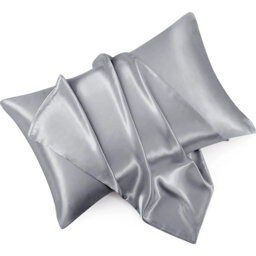 Durable Satin Silk-Feel Pillowcases Set of 2 - Wrinkle-Free, Temperature Balancing, Machine Washable