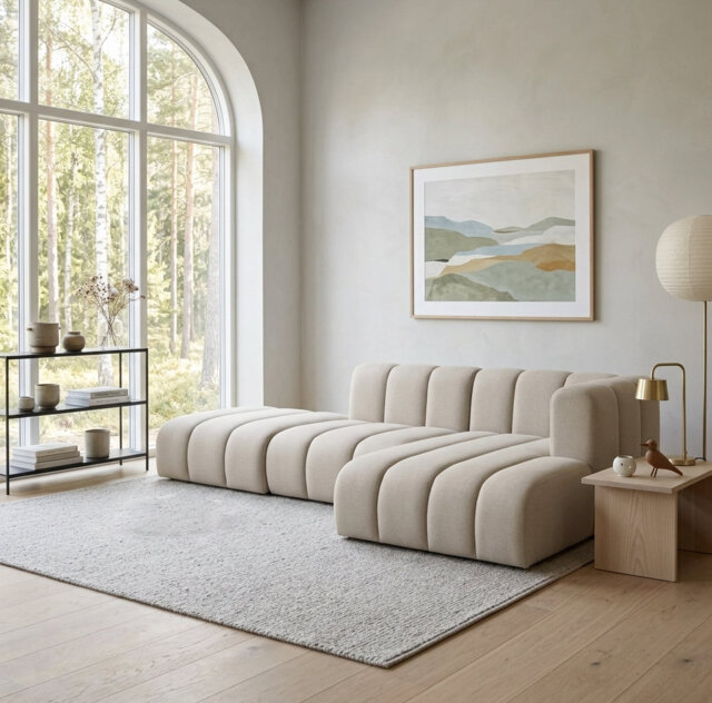 3 Seater Grand Velvet Sofa & Chaise Grand Modern L-Shaped Corner Sofa - Sectional for Living Room