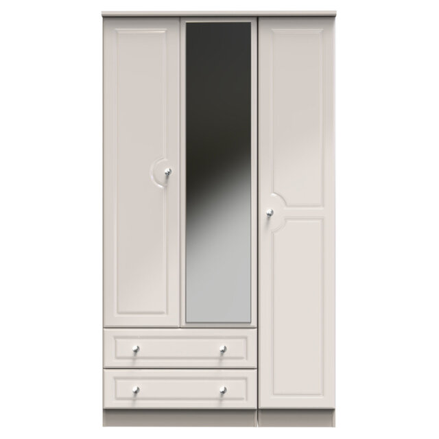 Conover Triple Mirror Wardrobe with 2 Drawers in Kashmir Gloss & Kashmir