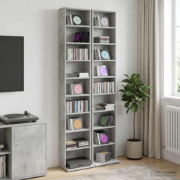 CD Cabinet Engineered Wood Indoor Media Storage Unit Rack Bedroom Home