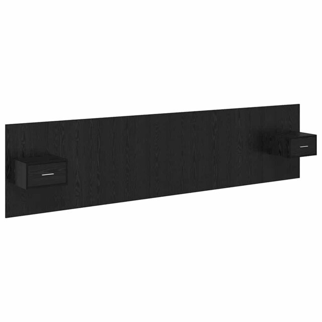 Vidaxl Headboard With Cabinet With Drawer Black Oak 337 X 32.5 X 80 Cm