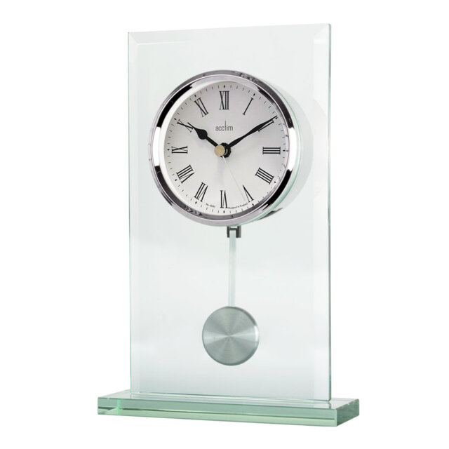 Acctim La Collina Pendulum Mantel Clock Quartz Energy Efficient Movement Glass