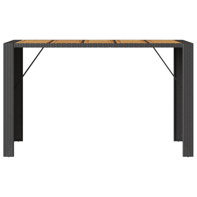 Lesbury Garden Bar Table with Acacia Wood Top Poly Rattan