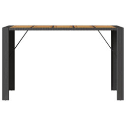 Lesbury Garden Bar Table with Acacia Wood Top Poly Rattan