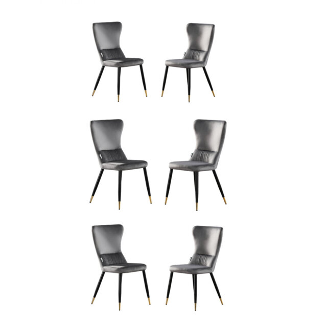 Hartshorne Velvet Dining Chairs - Ergonomic Curved Back with Metal Legs - Side Chair for Dining Room Kitchen Living Room