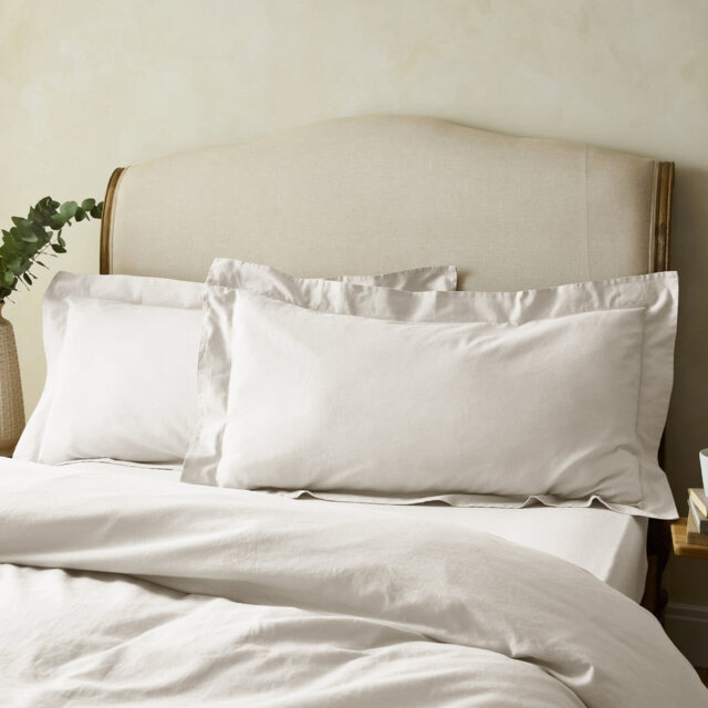 Arber Luxury Linen Blend Oxford Border Superking Pillowcase Pairs