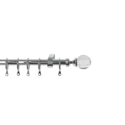 Achsah Chrome Adjustable 317.5cm to 546.1cm 4.83cm Single Curtain Pole