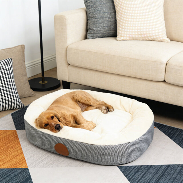 Luxury Orthopaedic Style Dog Bed - Dual-Layer Foam Base With Plush Cushion Top, Bolstered Sides For Head, Neck & Joint Support, Plus Zip-Off Washable