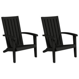 Highland Dunes Garden Adirondack Chairs 2 Pcs Black Polypropylene