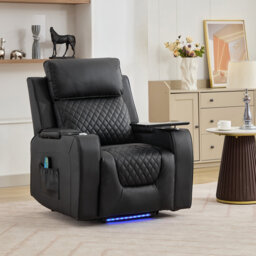 Byron 86cm Wide Faux Leather Lift Assist Standard Recliner with Massager