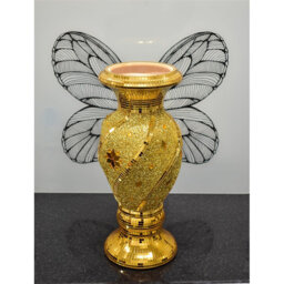 40Cm Spiral Crushed Diamond Ceramic Flower Vase V070