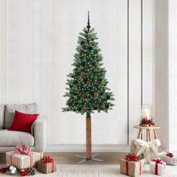 Slim Christmas Tree PVC and Solid Pine wood