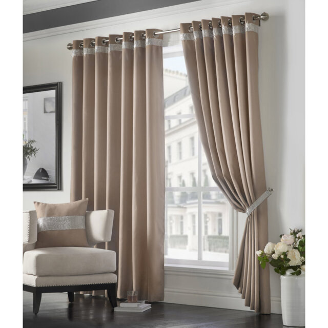 Alyson Palace Eyelet Ring Top Room Darkening Curtains