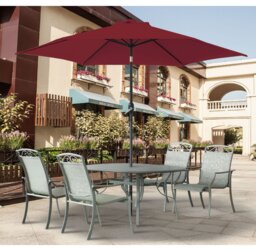 Pruett 3m Traditional Parasol Wine Red