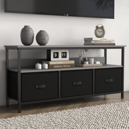 Modern Entertainment Center for TVs Up to 55 Inches â Storage Cabinet with Shelves and Drawers, Console Table for Living Room and Bedroom, Practical