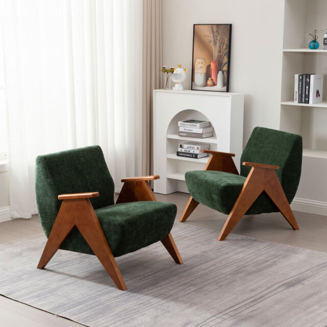 69.9Cm Wide Chenille Armchair
