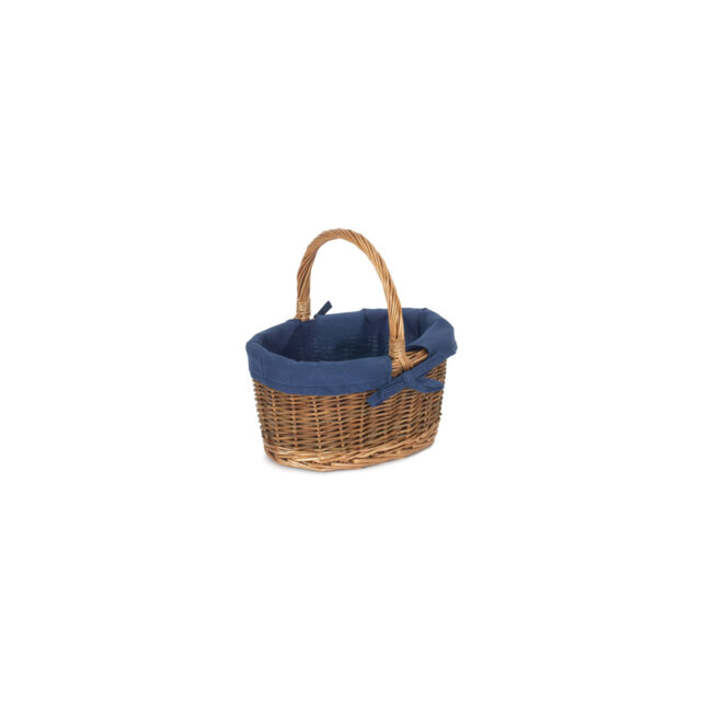 Wicker Double Steamed Shopper Basket with Lining