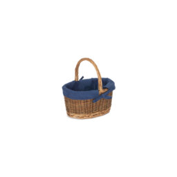 Wicker Double Steamed Shopper Basket with Lining