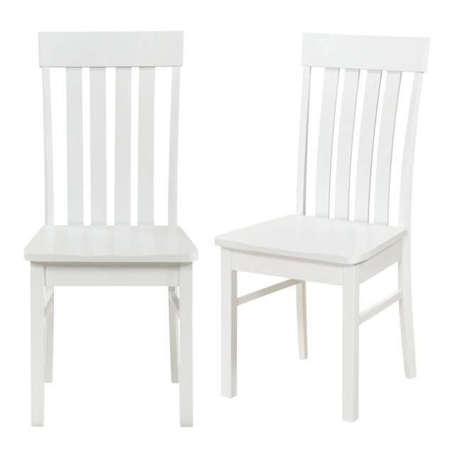Dining Chairs Set Of 2 Dining Room Chairs With Hollowed Backrests-White