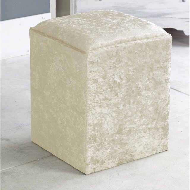 Henriquez 40cm Wide Velvet Square Solid Colour Pouffe Ottoman