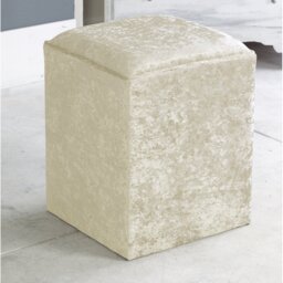Henriquez 40cm Wide Velvet Square Solid Colour Pouffe Ottoman