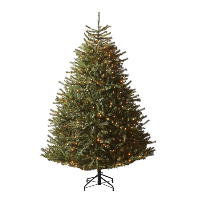 Pre-Lit PE Christmas Tree, 7 ft