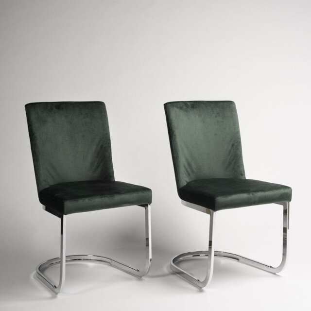 Aurelus 48cm H Tufted Upholstered Cantilever Chair in Black