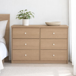 Ingrassia 6-Drawer Wide Chest of Drawers, 3 + 3 Bedroom Furniture Storage