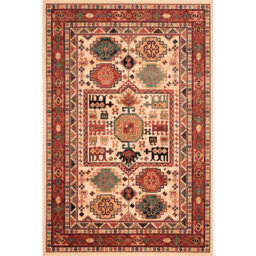 Abbeville Wool Cream/Red Area Rug