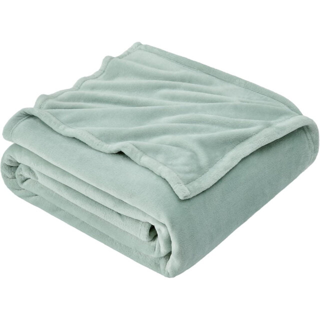 Fleece Blanket Throws For Sofas Fluffy Warm Soft Blanket For Bed Settees Armchairs, Fit All Season, Sage Green, 130X165cm