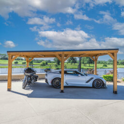 Backyard Discovery Kingsport Cedar Wood Outdoor Carport with Powerport 6.2m x 3.7m (20ft x 12ft)