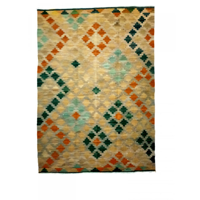 Rickard Handmade Kilim Wool Brown/Green/Orange Rug