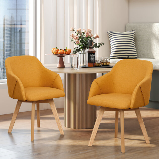 Swivel Linen Modern Upholstered Back Dining & Side Chair