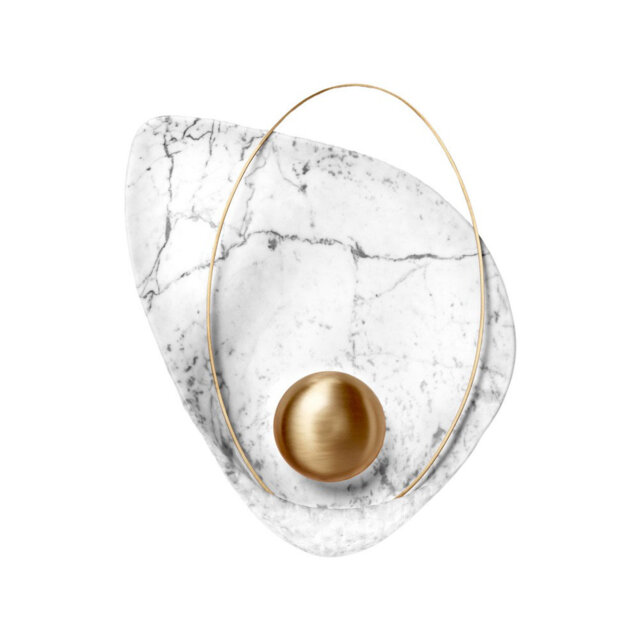 Odessa - Marble Shell Pearl Wall Light – LED White Marble Wall Art Sconce