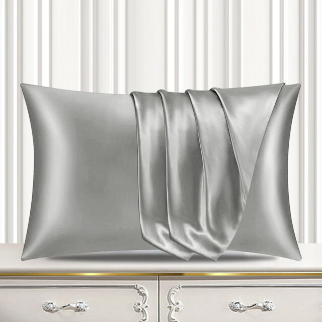 Satin Silk Pillow Cases Pack of 2 Super Soft Smooth Pillow Covers Breathable Hypoallergenic Envelope Closure