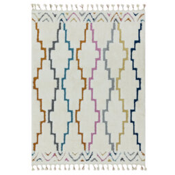Maura Trellis Shaggy Cream/Orange/Blue/Grey Rug
