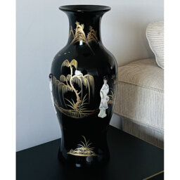 Annia Oriental Chinese 40.5Cm Mother Of Pearl Ceramic Table Vase