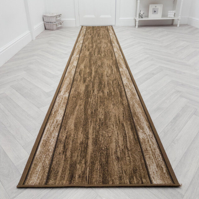 Rama Dark Brown Hallway Runner Rug – Hardwearing, Non-Slip & Durable Carpet for Hall, Kitchen & Corridor