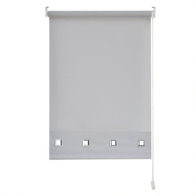 Semi Sheer Daylight Roller Blind with Chrome Eyelet Detail