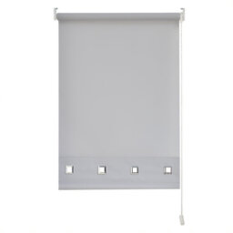 Semi Sheer Daylight Roller Blind with Chrome Eyelet Detail