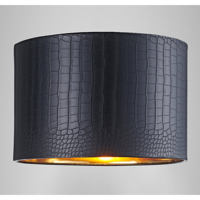 20cm H Paper Drum Lamp Shade ( Screw On ) in Black
