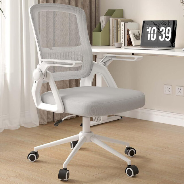 Computer Desk Office Chair with Flip-up Armrests