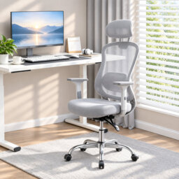 Ergonomic Mesh Office Chair with 3D Armrests, Adjustable Lumbar Support & Headrest, High-Back Computer Desk Chair for Home Office