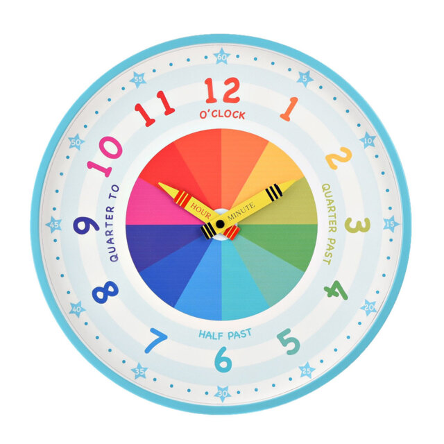 Gingras Isabelle & Max Kid's Tell The Time Wall Clock - Blue 30Cm