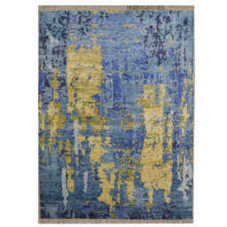 Iconic Handwoven Silk Blue Rug