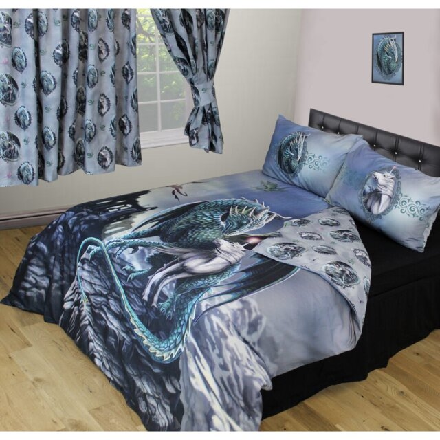 PROTECTOR OF MAGIC Aaryahi Blue Grey 144 TC Duvet Cover Set