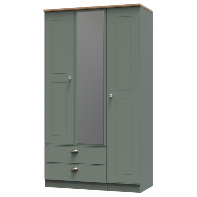 Conners Triple 2 Drawer Wardrobe in Grey Matt